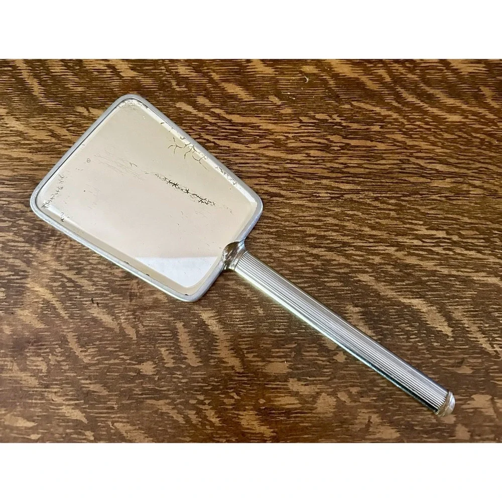 Vintage Antique Old Hand Held Vanity Mirror